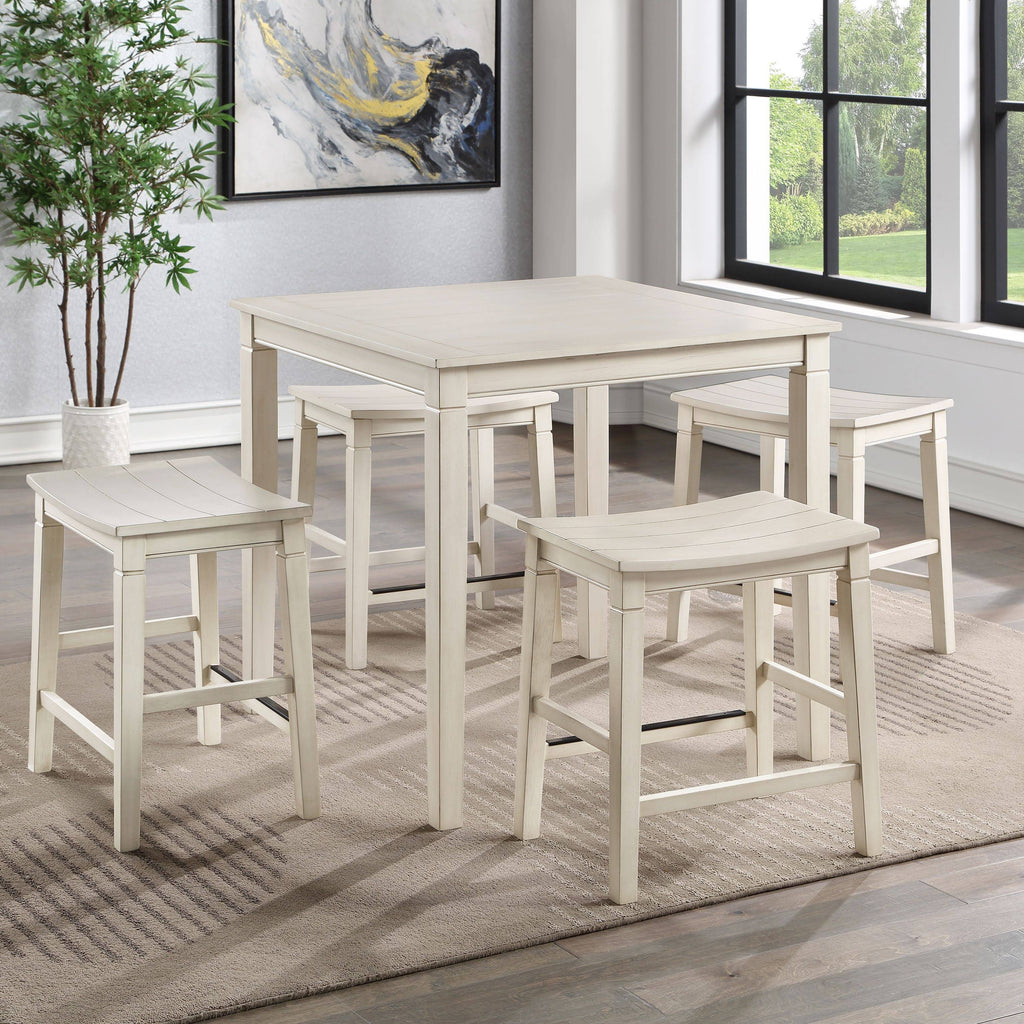 Weathered Ivory 5-Piece Counter Height Dining Set S23751