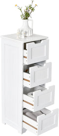 White Freestanding Floor Storage Cabinet with 4 Drawers, Pack of 2 L880437