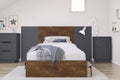 Twin Size 4 Piece Bedroom Set Truffle and Charcoal I556501