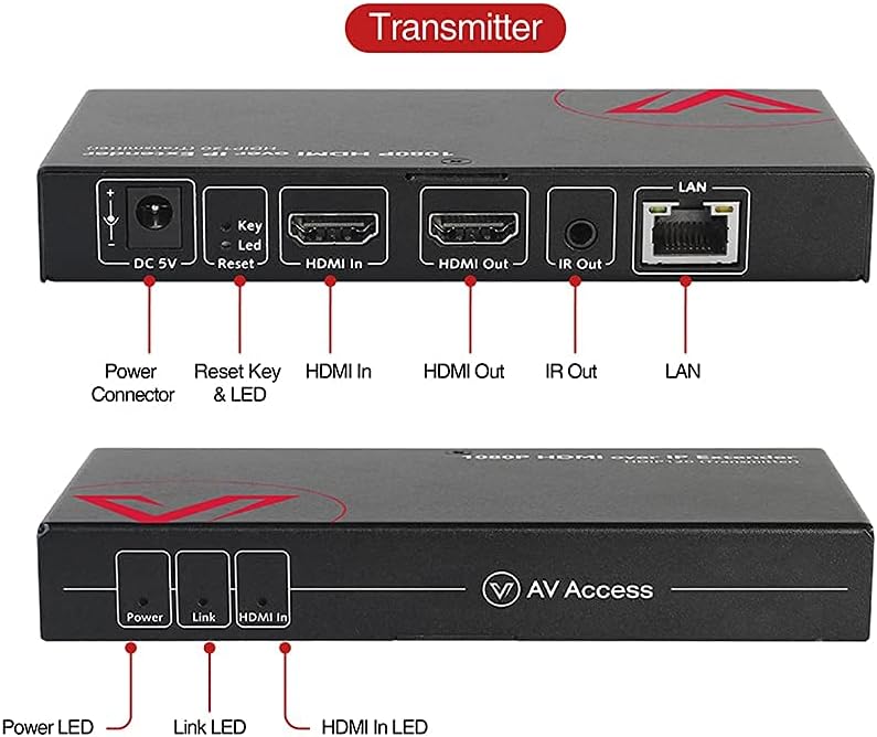 HDMI Extender Over Cat5e/Cat6 Ethernet Cable with HDMI Local Loop Out 1080p @60Hz, Up to 394 Feet (120m), with IR Extension C92590