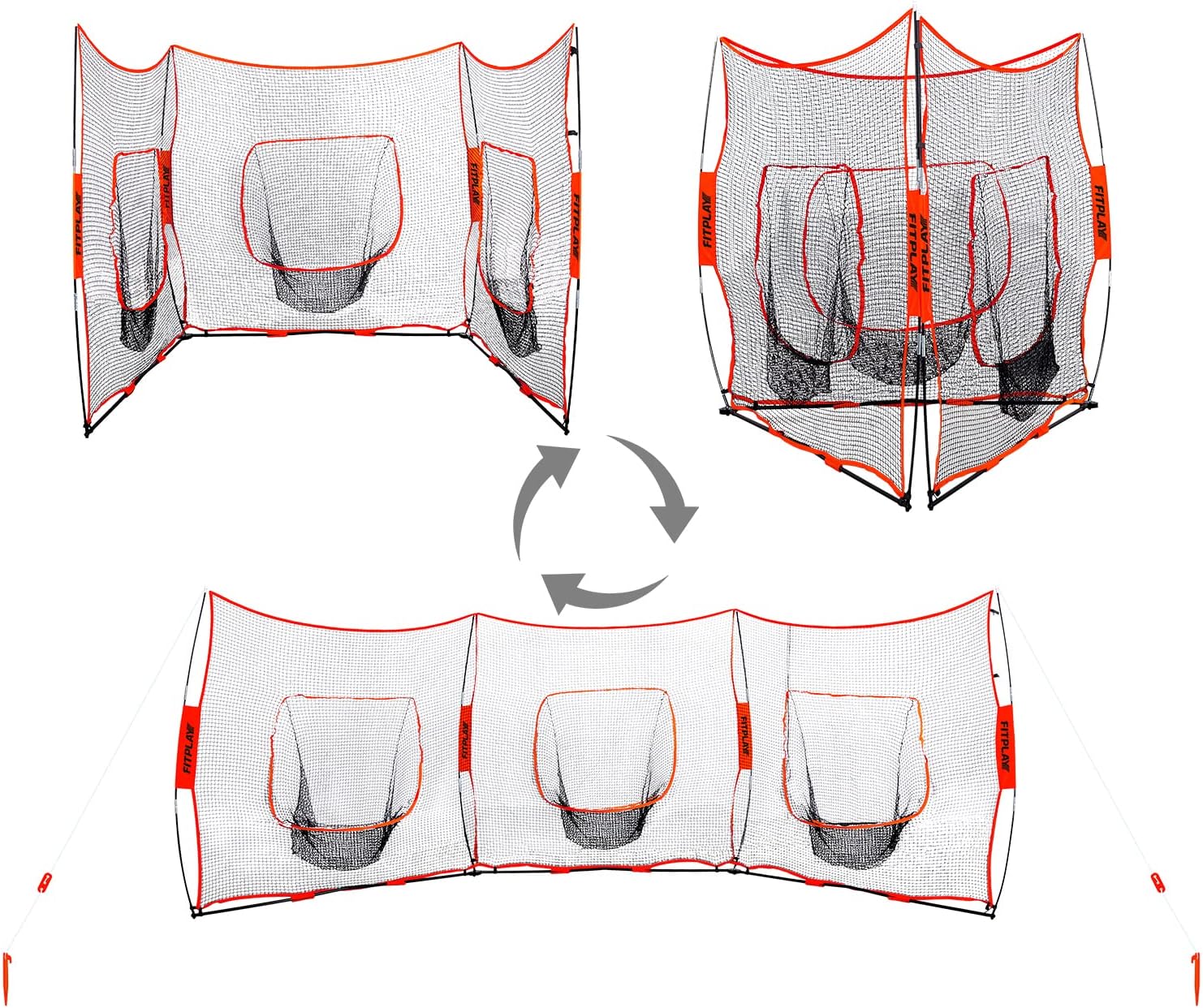 3 in 1 Baseball Softball Practice Net 7' x 7' Training Net F562