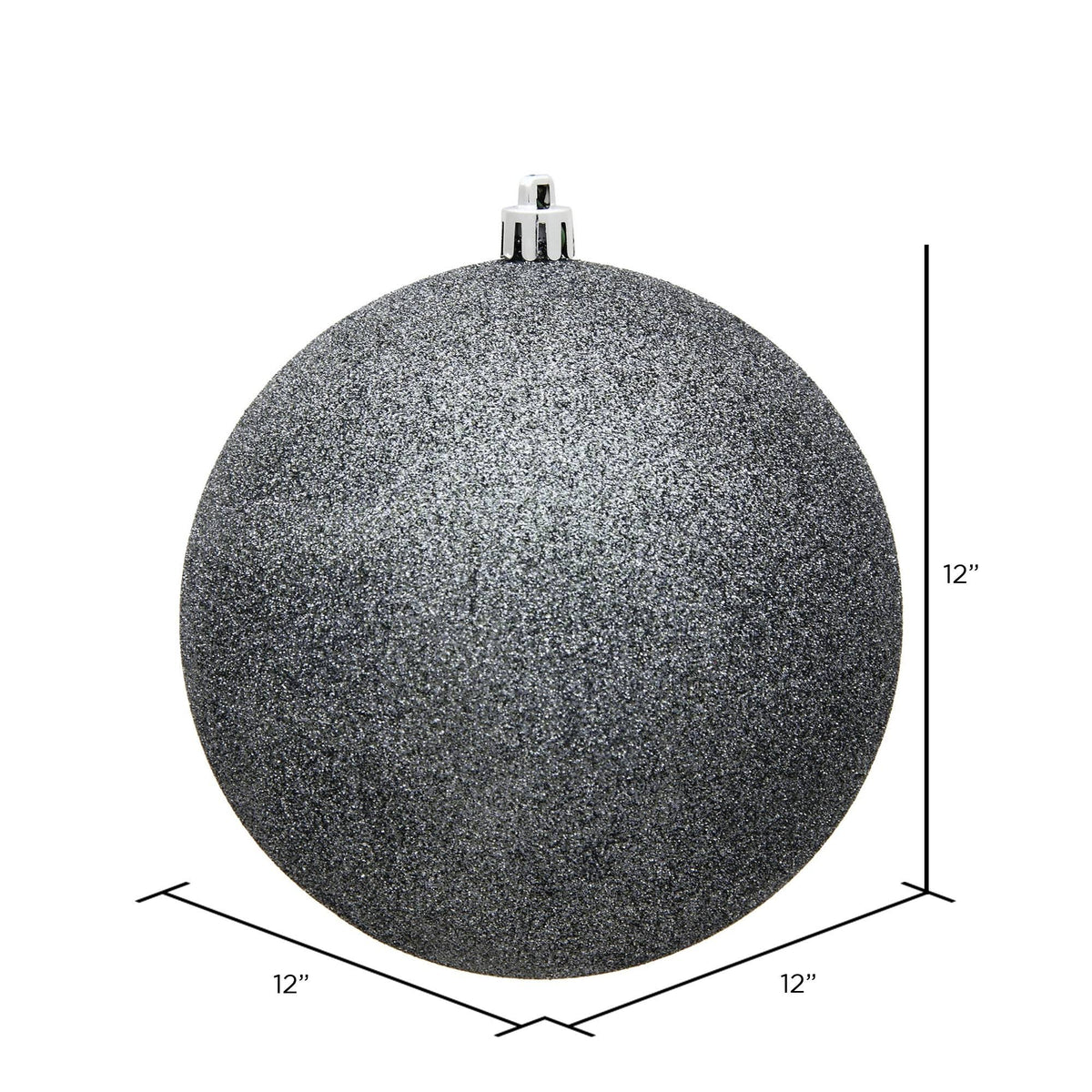 Pewter Glitter Ball Drilled Cap D40178