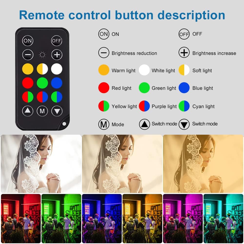 Handheld LED Video Light with Tripod & Remote Control, Pack of 2 D84234