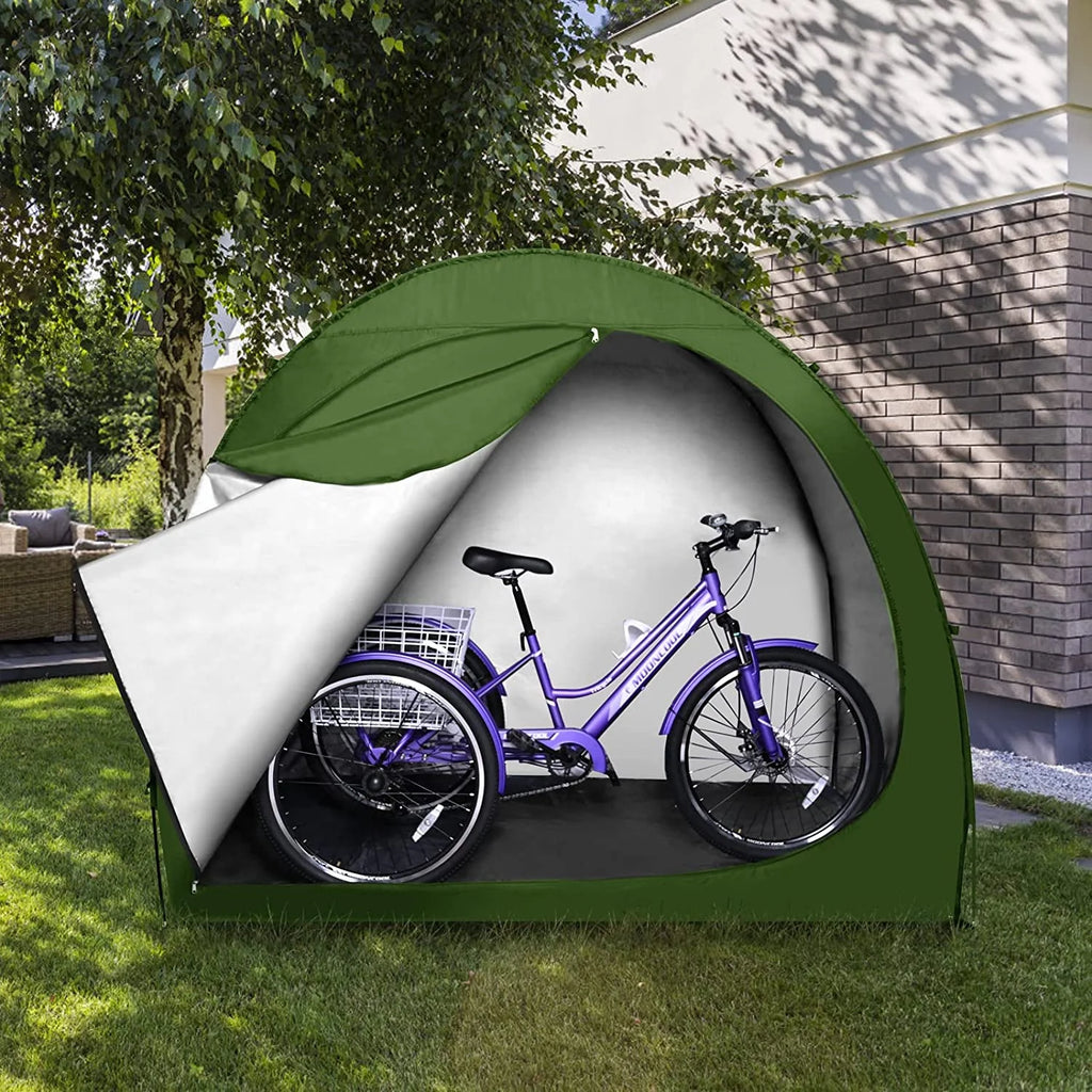 Semicircle Green Waterproof Bike Storage Cover J810662