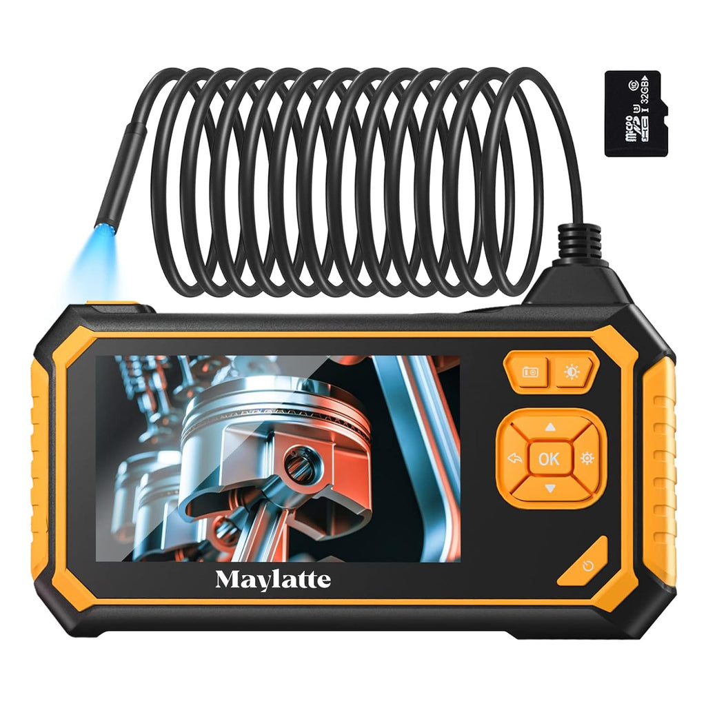 4.3 Inch 1080P HD IP67 Waterproof Inspection Camera with 8 LED Lights and 32GB Card H400