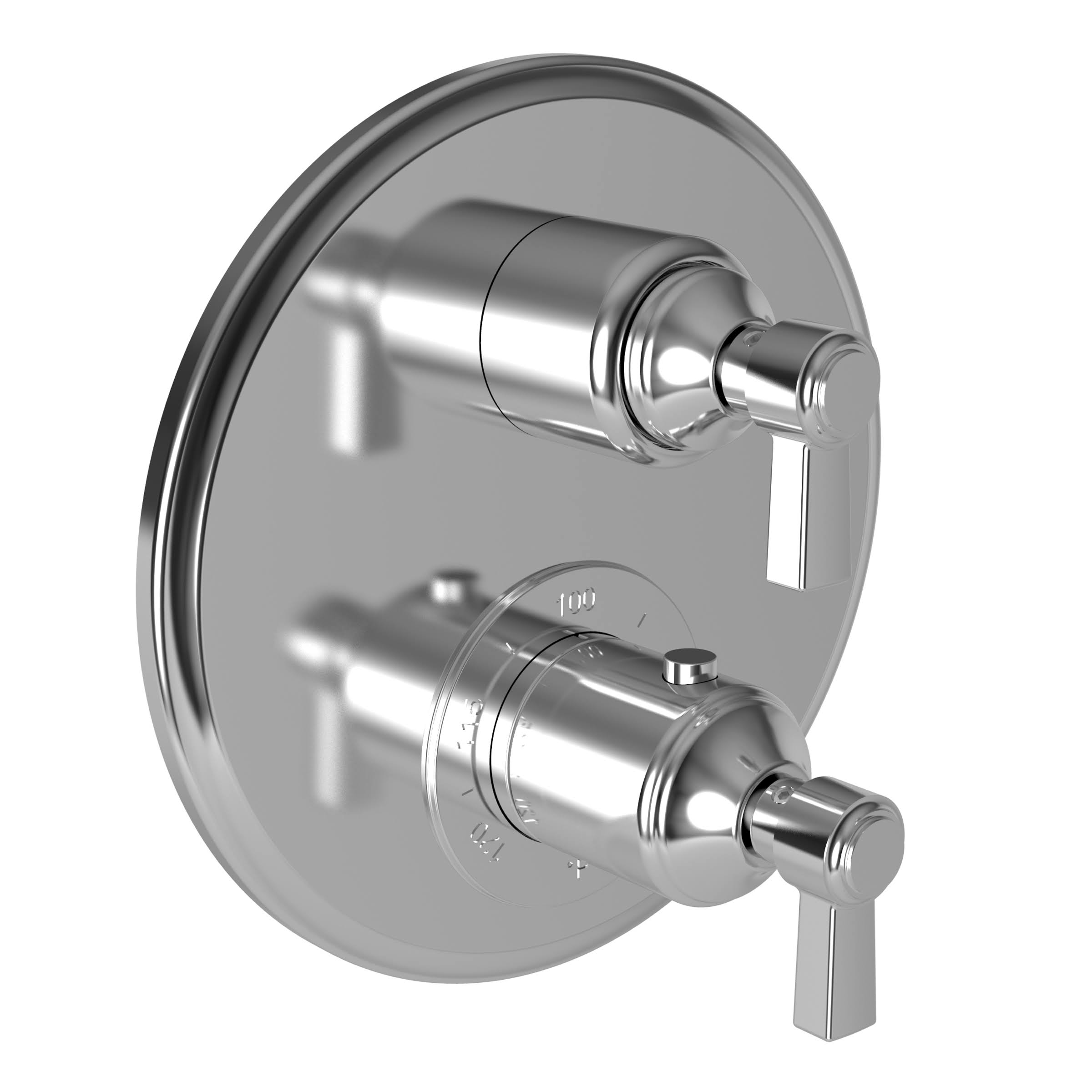 1/2x22 Round Thermostatic Trim Plate with Handle Weathered Brass M904