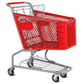 Red Plastic Shopping Cart 3.5 Cu. Foot Capacity S8019