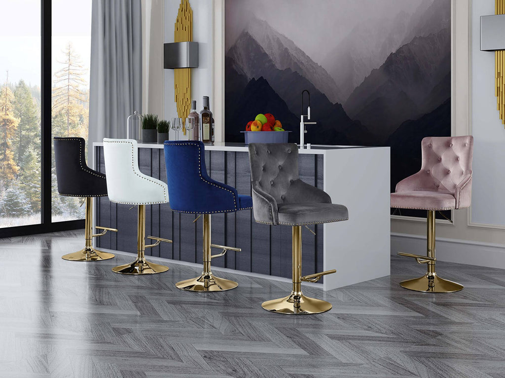 Black Velvet Adjustable Stool V185