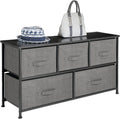 Pink/White 5 Drawer Steel Frame Wood Top Toy Storage Dresser D48094