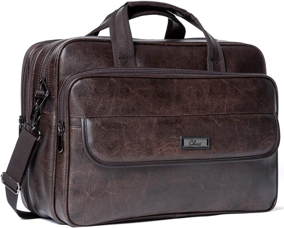 Brown Leather Laptop Briefcase L174