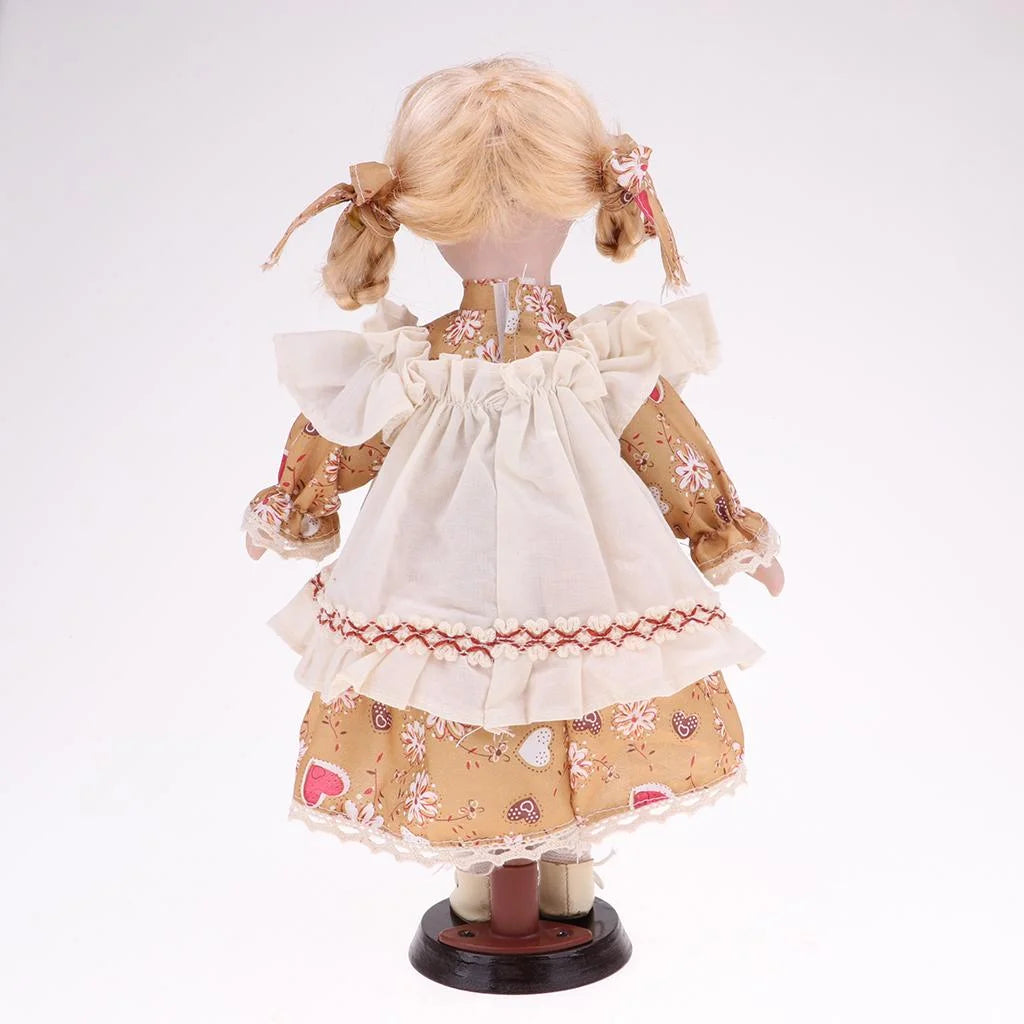 30cm Porcelain Doll Girl Figures with Stand X904592
