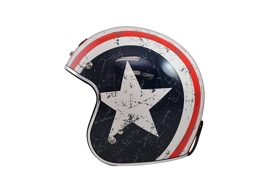 3/4 Helmet with Rebel Star Graphic (White, Large) G40573