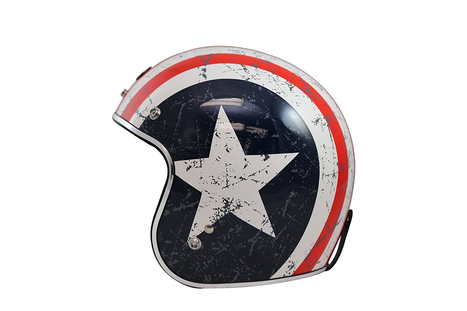 3/4 Helmet with Rebel Star Graphic (White, Large) G40573