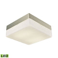 2 Light Square LED Flush Mount in Satin Nickel and Opal Glass J72876