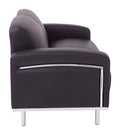 Bonded Leather Love Seat with Chrome Accents S796306