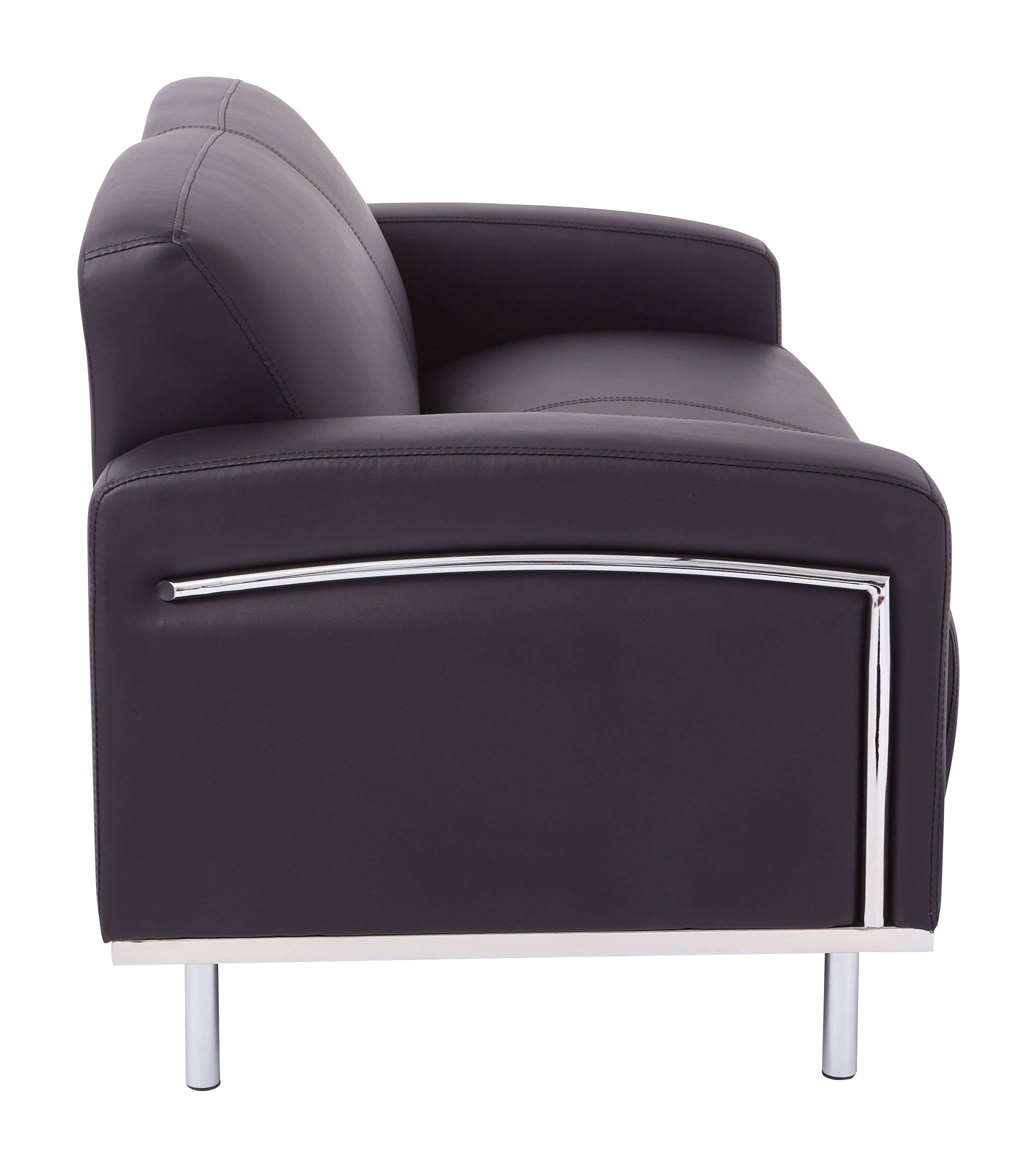 Bonded Leather Love Seat with Chrome Accents S796306
