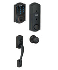 Touchscreen Deadbolt with Alarm and Georgian Knob Aged Bronze U657