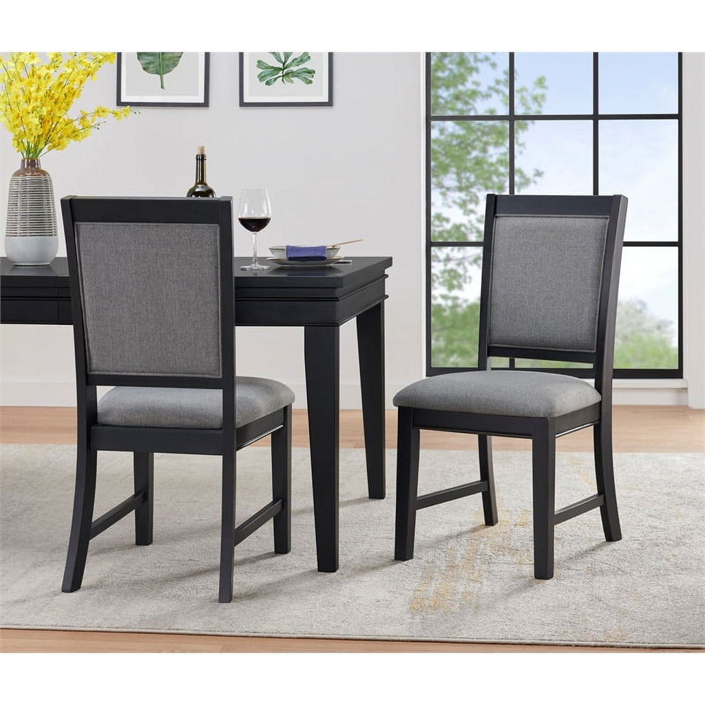 Black and Grey Linen Dining Room Chair (Set of 2) S93531