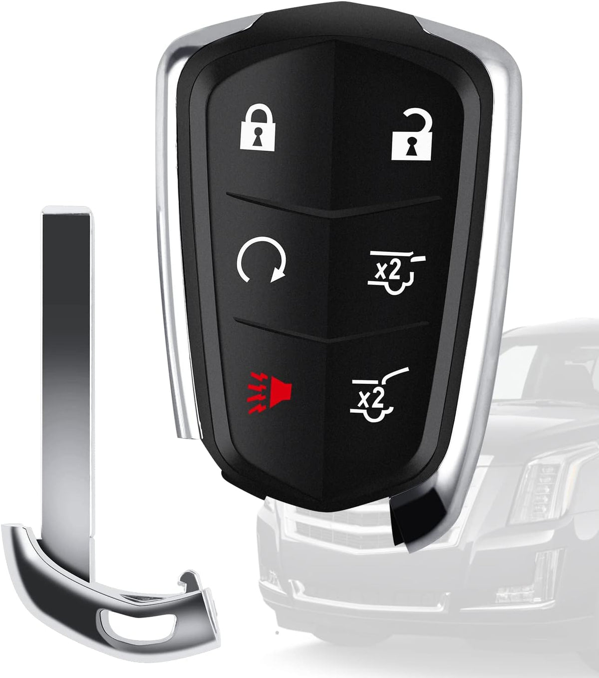 Replacement 6 Buttons Proximity Smart Keyless Entry Remote Fob for Cadillac Escalade and Escalade ESV 2015-2020 315Mhz FCC: HYQ2AB 1 Piece Pack of 2 R286278