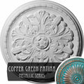 17 1/8x22OD x 1 1/2x22P Hand-Painted Copper Green Patina Ceiling Medallion C1675