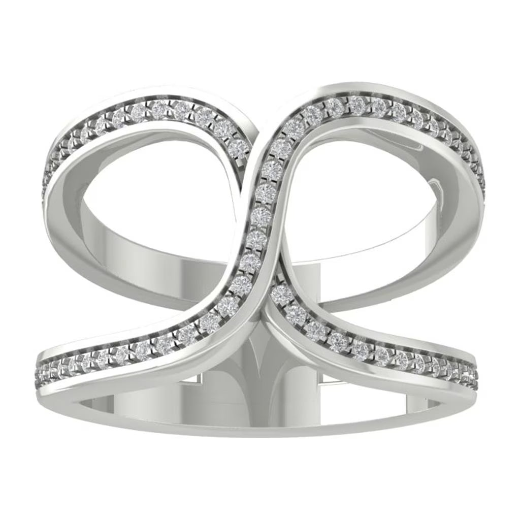 14K White Gold Lab Grown Diamond Band Ring Size 5 Q871575