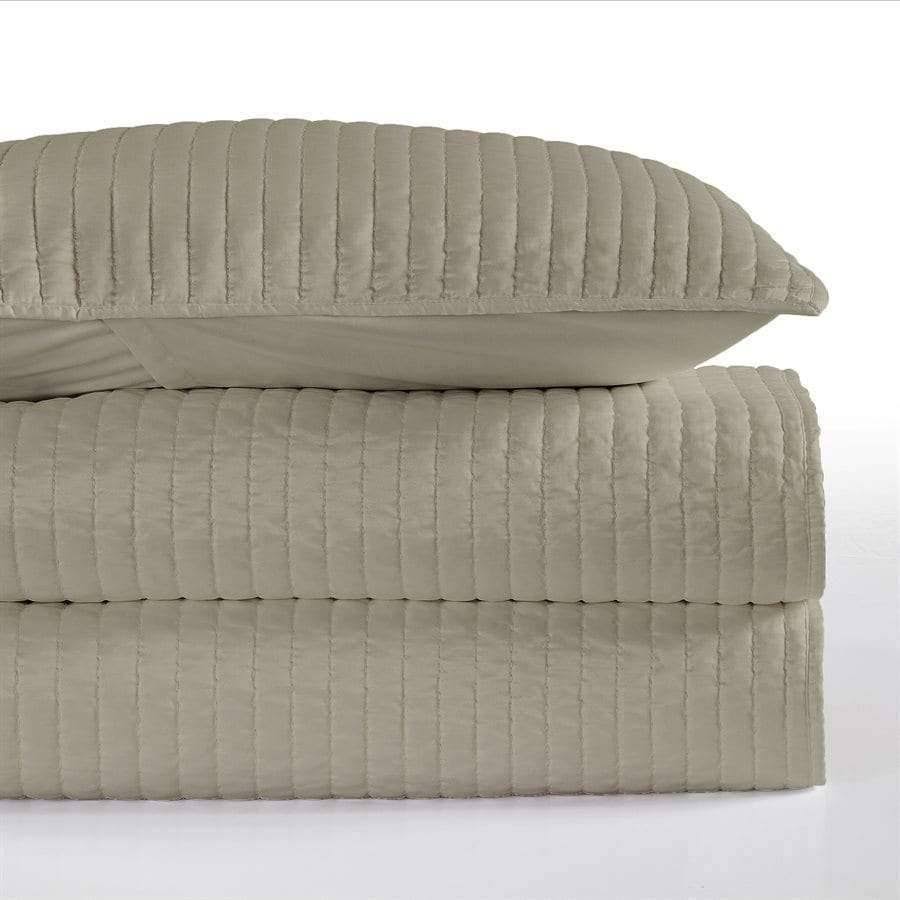 Taupe Channel Satin Euro Sham V45518