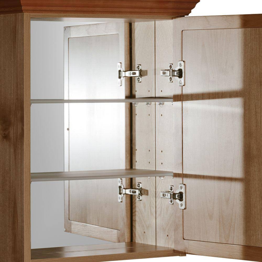 Medium Alder Framed Surface-Mount Bathroom Medicine Cabinet C94666