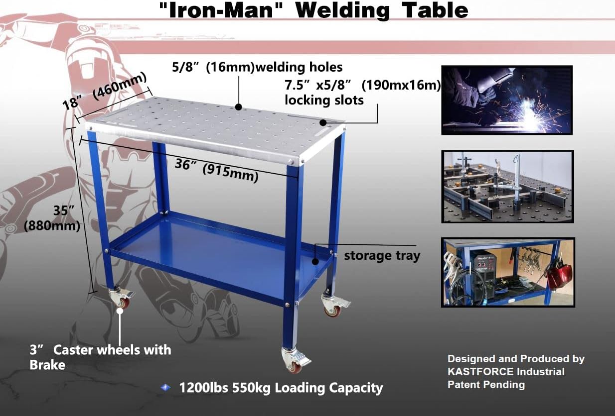 Portable Welding Table with 5/8 /16mm Holes on Top U524