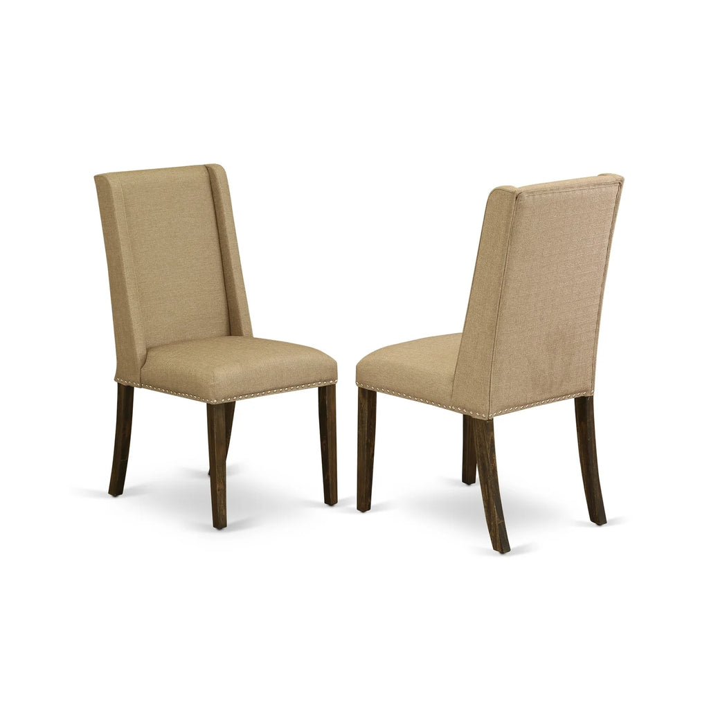 6-piece Wood Dining Set in Jacobean Brown/Dark Khaki Z26046