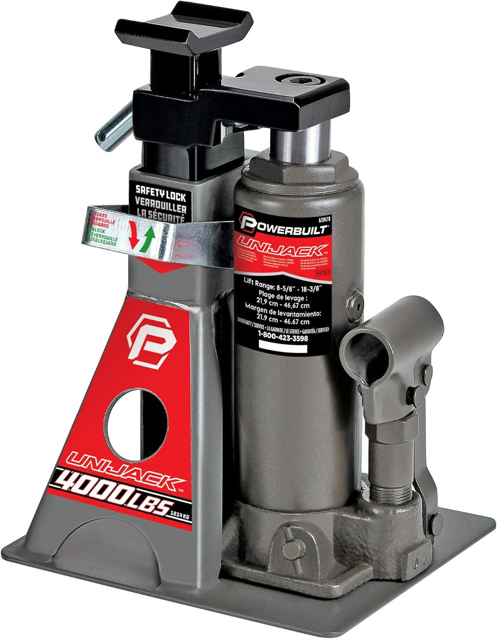 2 Ton Combination Hydraulic Bottle Jack / Jackstand Y907