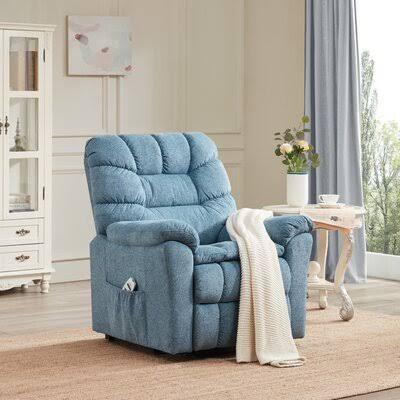 Blue Power Reclining Heated Massage Chair W891381