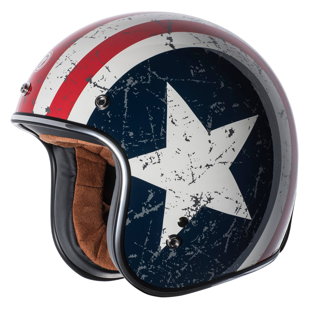 3/4 Helmet with Rebel Star Graphic (White, Large) G40573