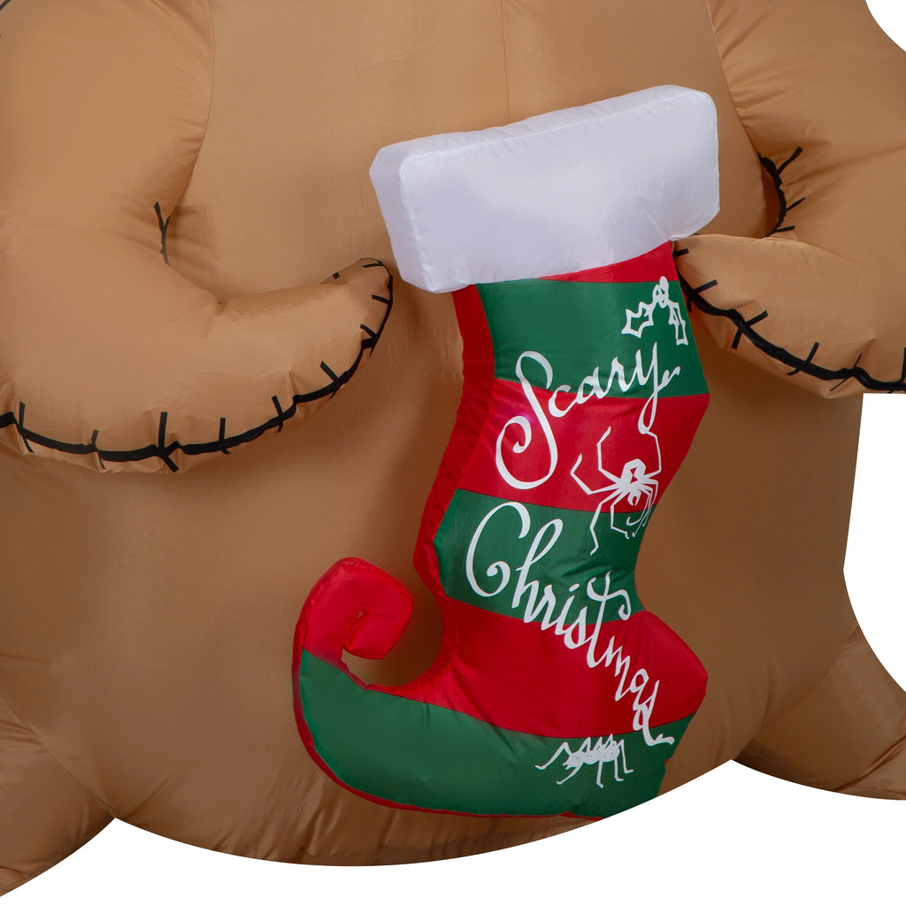 5 Foot Airblown Inflatables Christmas Burlap Oogie Boogie Holding Stocking I57962
