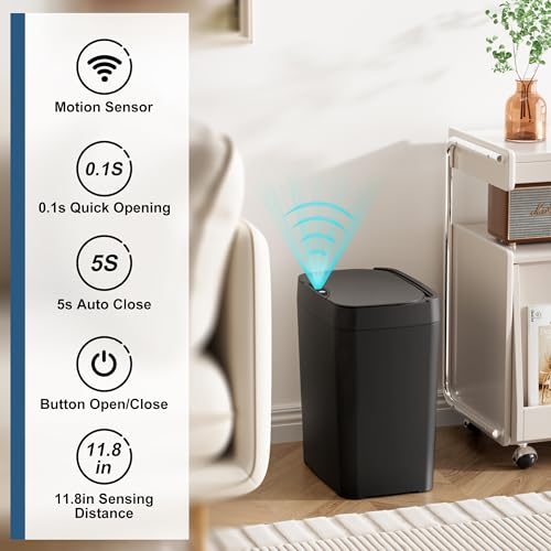 2.7 Gal Automatic Touchless Plastic Trash Can with Lid C783