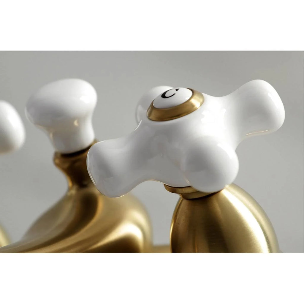 Satin Nickel Centerset Lavatory Faucet with Brass Pop-Up P79191