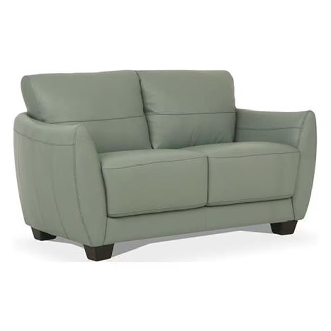 Pale Green Leather Love Seat N783512