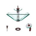 Crystal Oil Rubbed Bronze Bathroom Waterfall Faucet Ensemble F805
