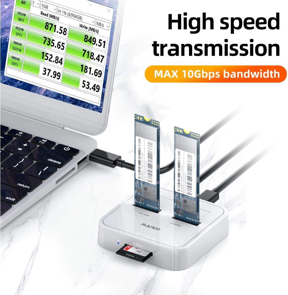 2 Bay M.2 NVMe SATA Dual Protocol Docking Station with USB3.1 GEN2 X2948