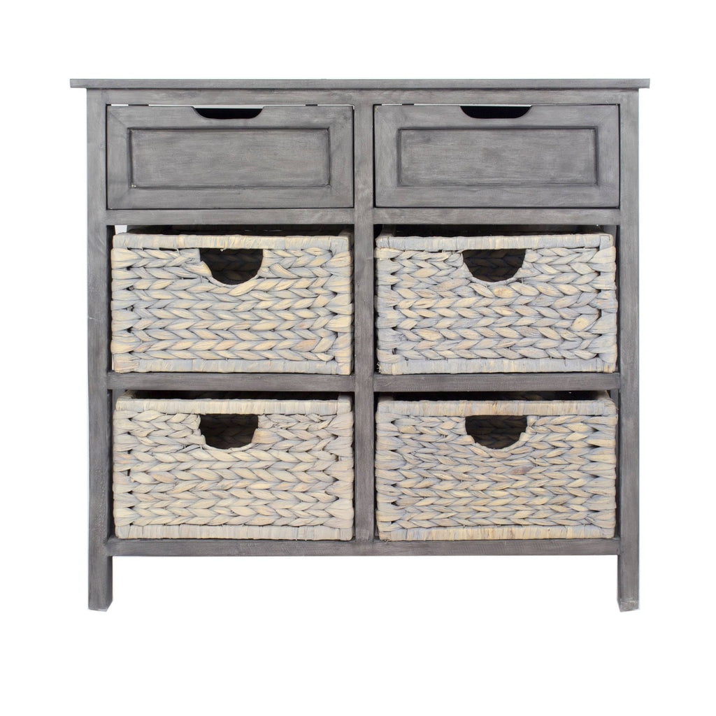 Grey 2-Drawer 4-Basket Accent Cabinet I472