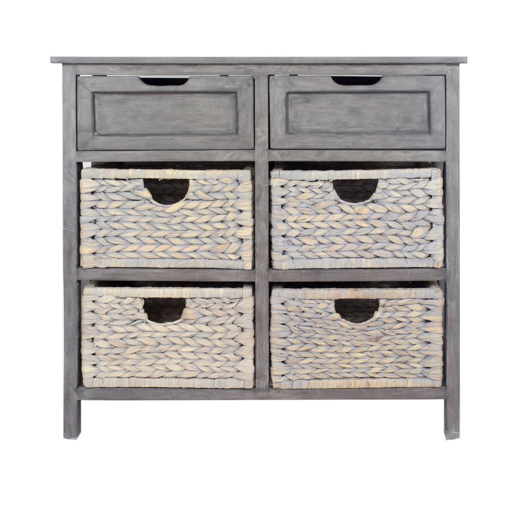 Grey 2-Drawer 4-Basket Accent Cabinet I472