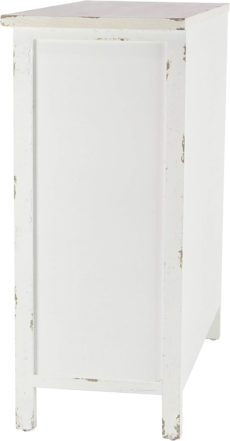 White Chinese Fir Wood Chest Storage Drawers, 33 L x 15 W x 31 H Q354