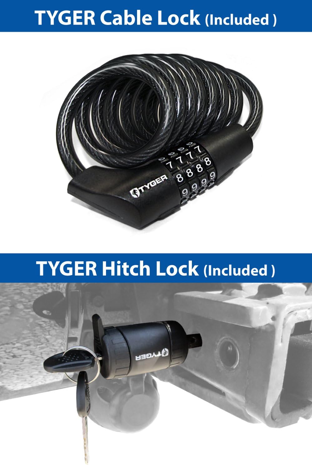 Deluxe 4-Bike Carrier Rack with Hitch Pin Lock & Cable Lock G7423