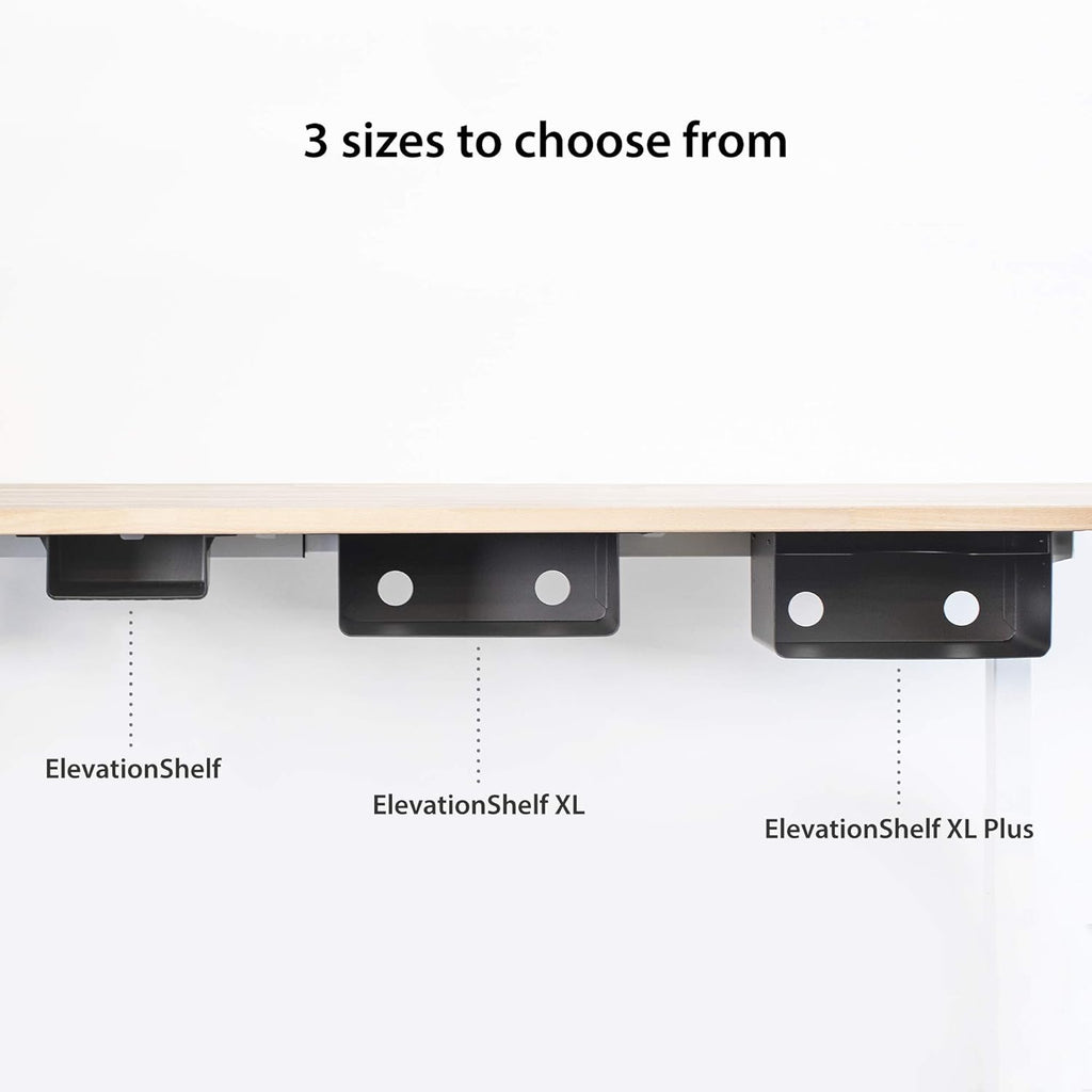Welded Steel Matte Black Under Desk Storage Shelf Pack of 2 V8697