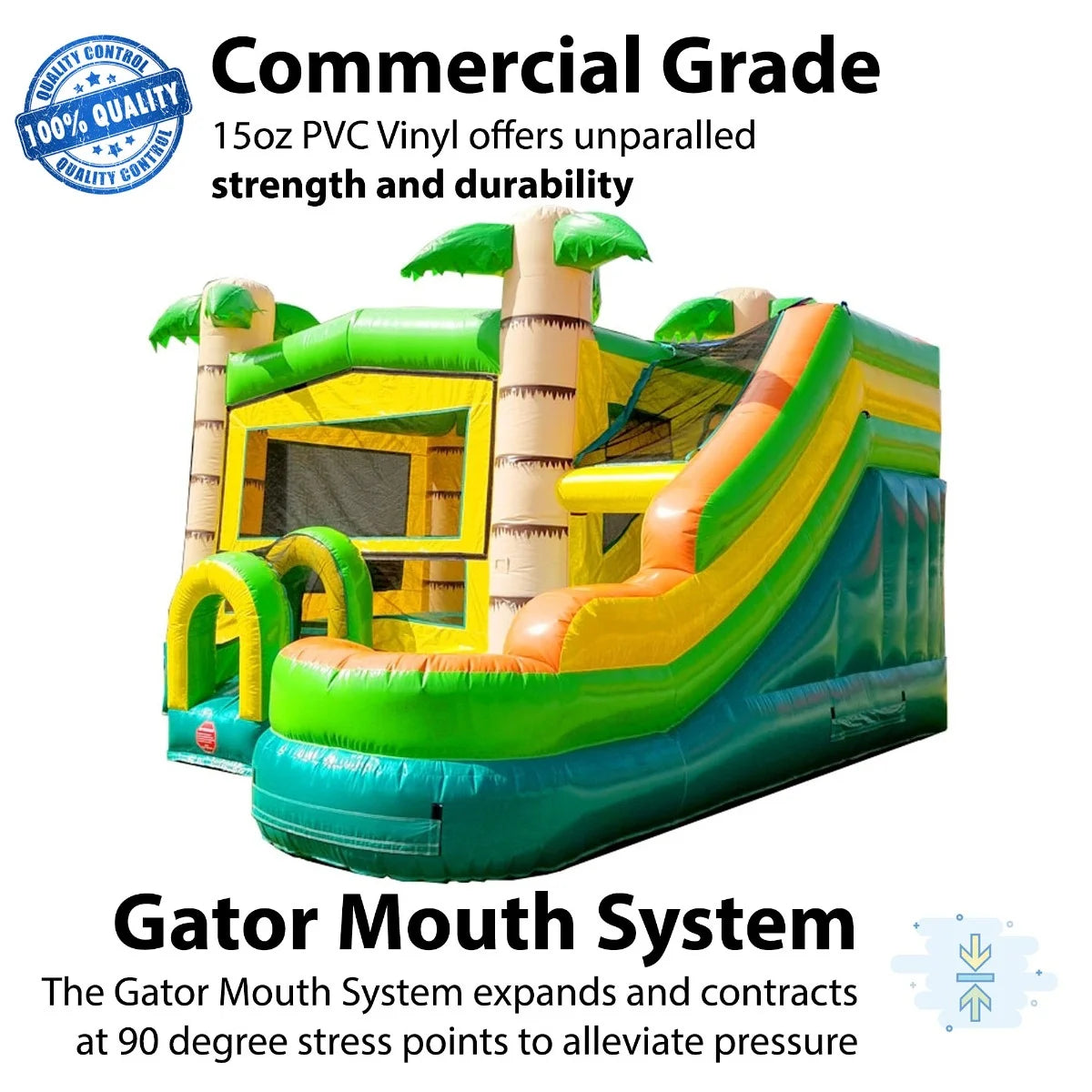 Tropical Inflatable Water Slide Bounce House Combo with Blower X478685