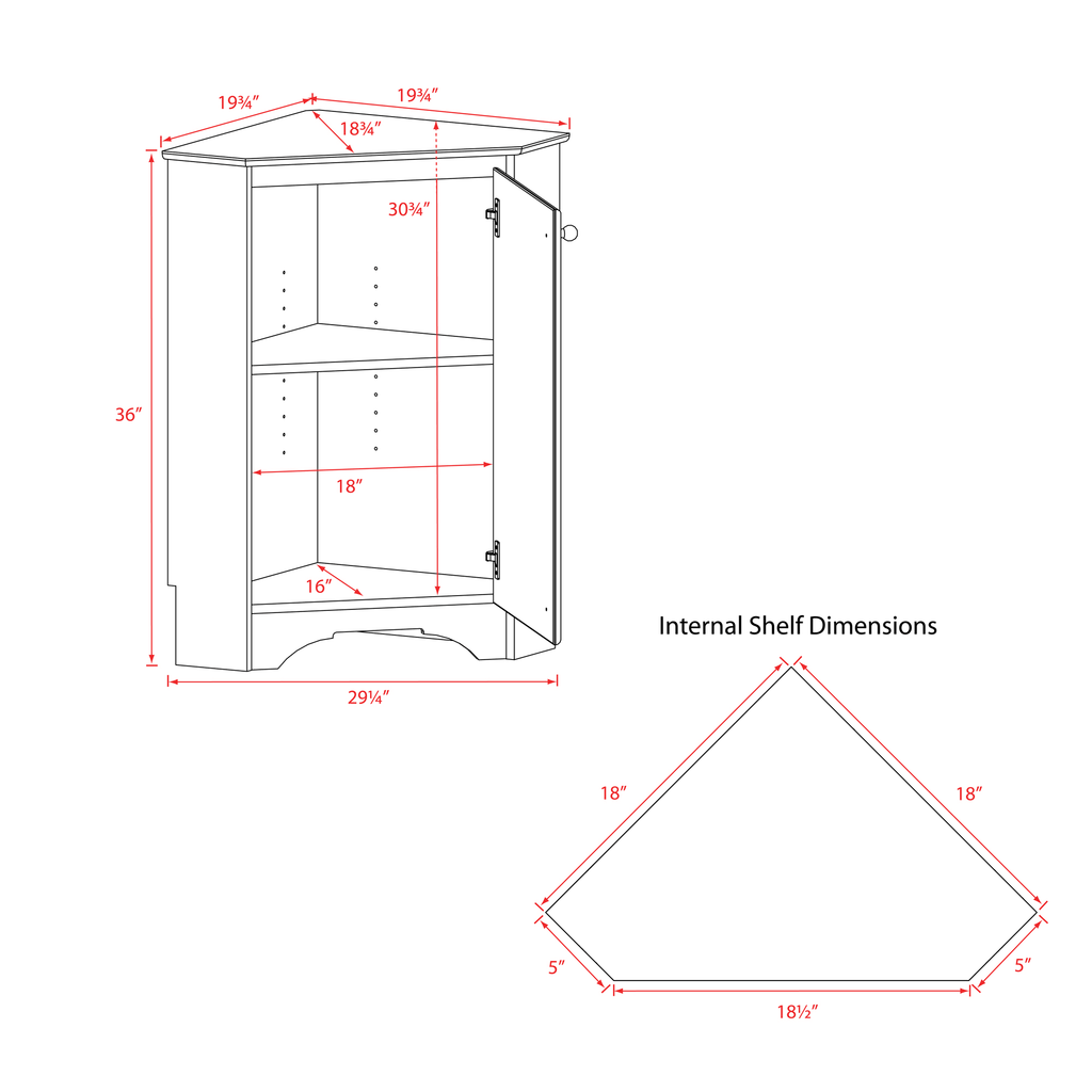 White Corner Storage Cabinet A705528