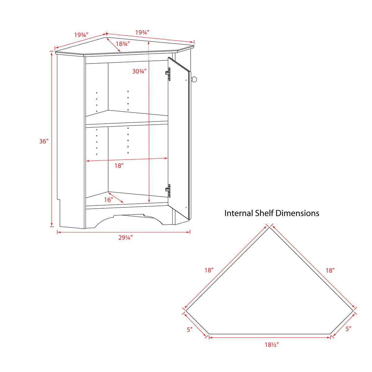 White Corner Storage Cabinet A705528