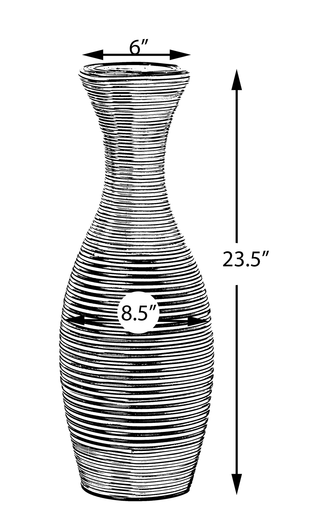 Black and Brown Artificial Rattan Vase 23 inch U91142