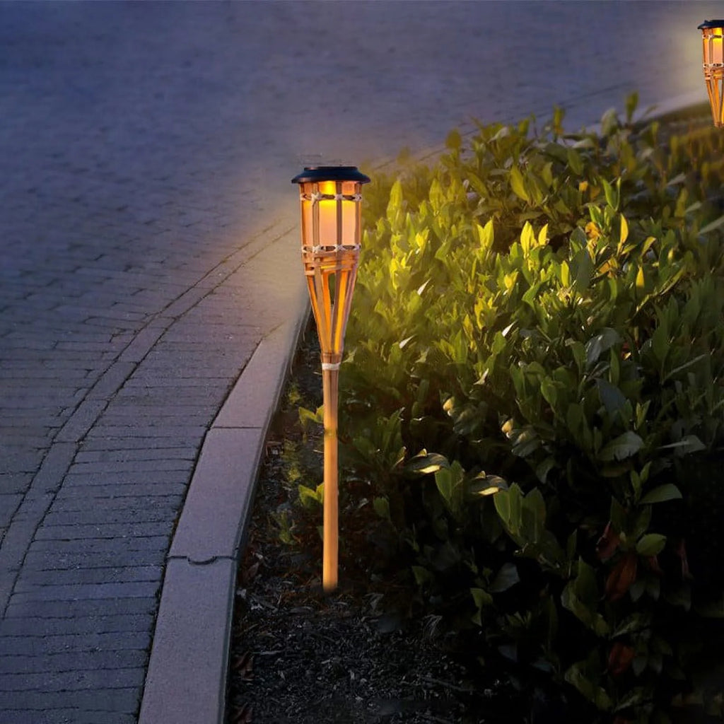 Amber Bamboo Tiki Torch Landscape Light K13253