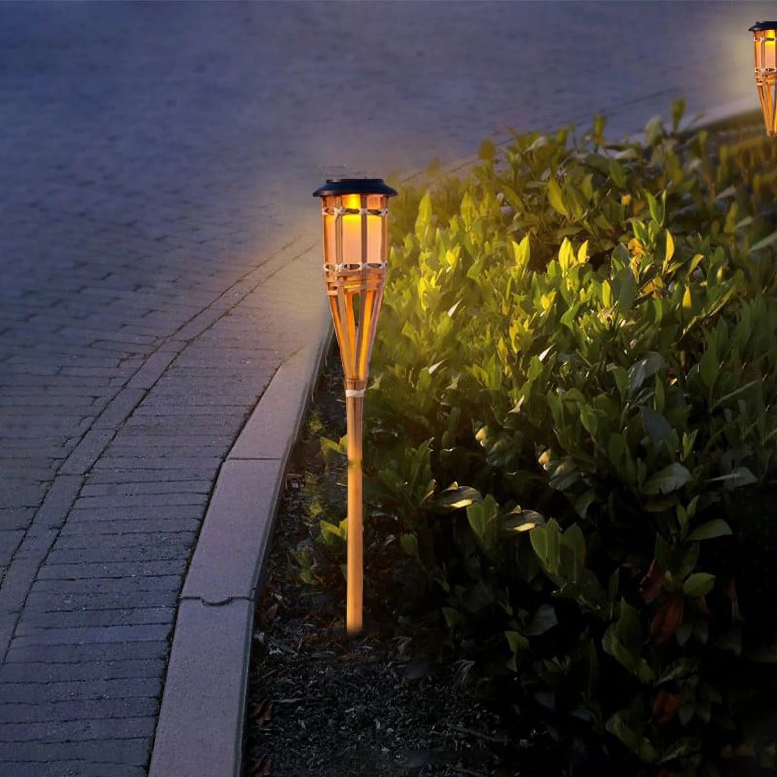 Amber Bamboo Tiki Torch Landscape Light K13253