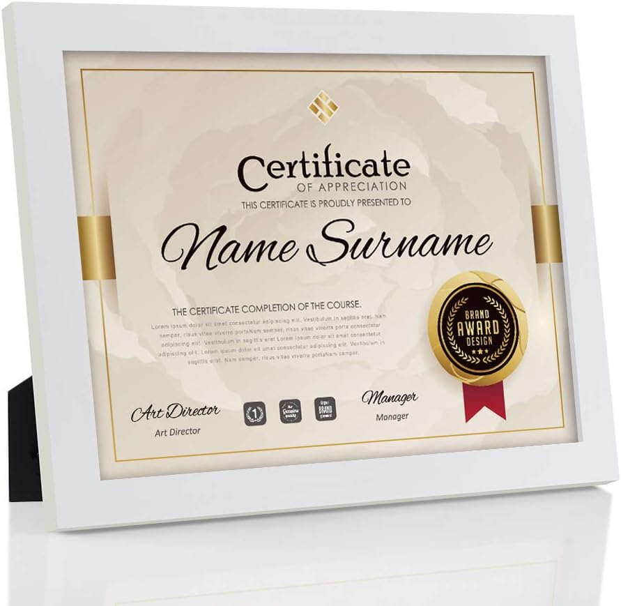 Black Solid Wood Document Frame with Stand J980316